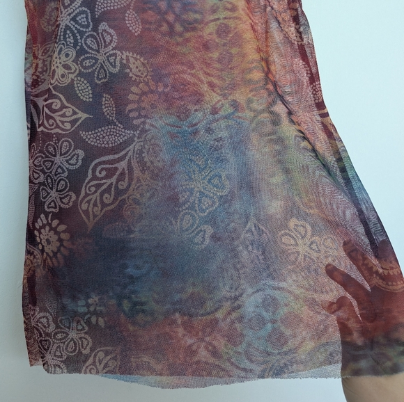 Vintage Express Rainbow Sheer Mesh Raw Hem Bow Detail Adjustable Cami Lace Trim - Picture 8 of 15